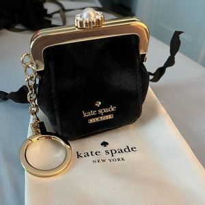 New Kate Spade velvet gold keychain
